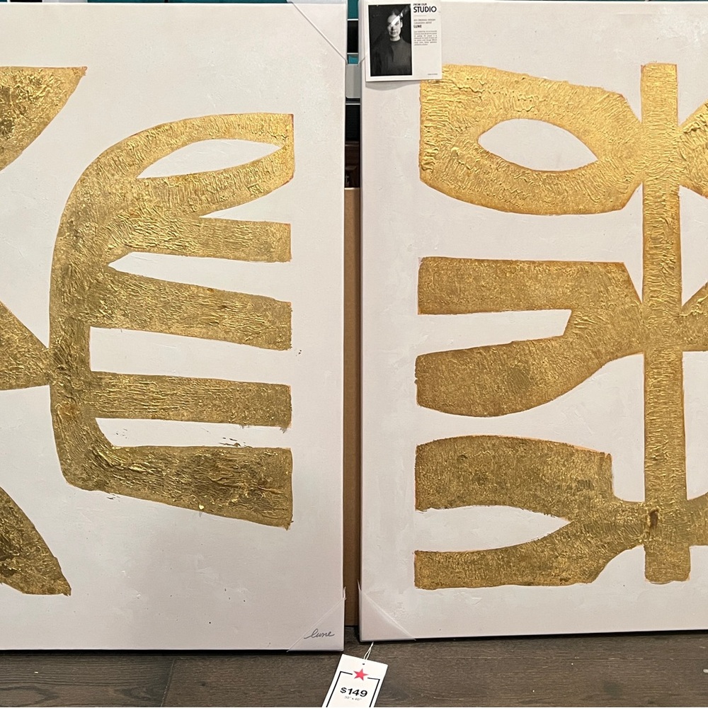 Gold Foil Abstract Wall Art Set